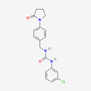 molecular formula C18H18ClN3O2 B5751581 N-(3-chlorophenyl)-N'-[4-(2-oxo-1-pyrrolidinyl)benzyl]urea 