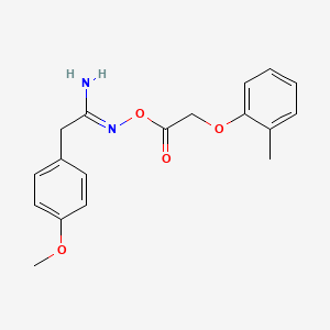 molecular formula C18H20N2O4 B5751608 2-(4-methoxyphenyl)-N'-{[(2-methylphenoxy)acetyl]oxy}ethanimidamide 