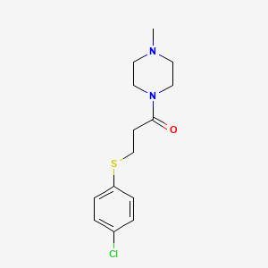 molecular formula C14H19ClN2OS B5751639 1-{3-[(4-chlorophenyl)thio]propanoyl}-4-methylpiperazine 