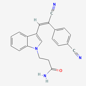 3-{3-[2-cyano-2-(4-cyanophenyl)vinyl]-1H-indol-1-yl}propanamide