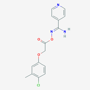 molecular formula C15H14ClN3O3 B5751727 N'-{[2-(4-chloro-3-methylphenoxy)acetyl]oxy}-4-pyridinecarboximidamide 