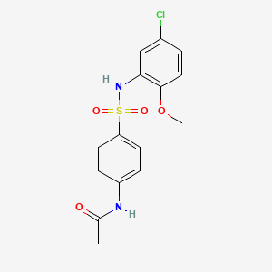 molecular formula C15H15ClN2O4S B5751742 N-(4-{[(5-chloro-2-methoxyphenyl)amino]sulfonyl}phenyl)acetamide 
