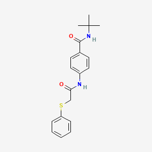 molecular formula C19H22N2O2S B5751747 N-(tert-butyl)-4-{[(phenylthio)acetyl]amino}benzamide 