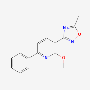 molecular formula C15H13N3O2 B5751761 2-methoxy-3-(5-methyl-1,2,4-oxadiazol-3-yl)-6-phenylpyridine 