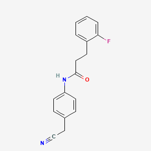 molecular formula C17H15FN2O B5751800 N-[4-(cyanomethyl)phenyl]-3-(2-fluorophenyl)propanamide 