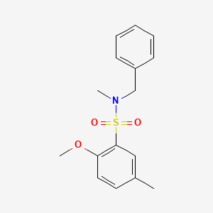 molecular formula C16H19NO3S B5751824 N-benzyl-2-methoxy-N,5-dimethylbenzenesulfonamide 