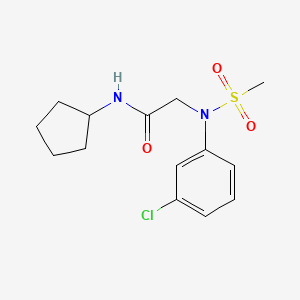 molecular formula C14H19ClN2O3S B5751851 N~2~-(3-chlorophenyl)-N~1~-cyclopentyl-N~2~-(methylsulfonyl)glycinamide 