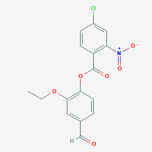 2-ethoxy-4-formylphenyl 4-chloro-2-nitrobenzoate