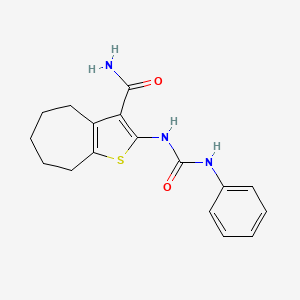 2-[(anilinocarbonyl)amino]-5,6,7,8-tetrahydro-4H-cyclohepta[b]thiophene-3-carboxamide