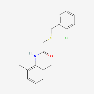 molecular formula C17H18ClNOS B5751912 2-[(2-chlorobenzyl)thio]-N-(2,6-dimethylphenyl)acetamide 