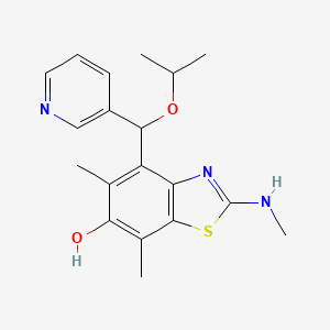 4-[Isopropoxy(3-pyridinyl)methyl]-5,7-dimethyl-2-(methylamino)-1,3-benzothiazol-6-ol