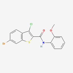molecular formula C16H11BrClNO2S B5751977 6-bromo-3-chloro-N-(2-methoxyphenyl)-1-benzothiophene-2-carboxamide 