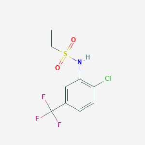 molecular formula C9H9ClF3NO2S B5751997 N-[2-chloro-5-(trifluoromethyl)phenyl]ethanesulfonamide 