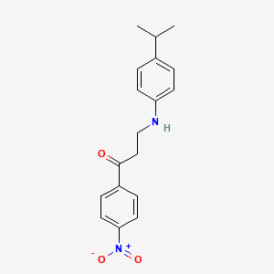 molecular formula C18H20N2O3 B5752000 3-[(4-isopropylphenyl)amino]-1-(4-nitrophenyl)-1-propanone 