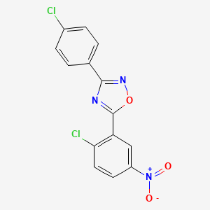 molecular formula C14H7Cl2N3O3 B5752026 5-(2-chloro-5-nitrophenyl)-3-(4-chlorophenyl)-1,2,4-oxadiazole 