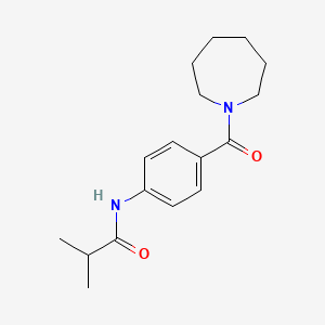 molecular formula C17H24N2O2 B5752029 N-[4-(1-azepanylcarbonyl)phenyl]-2-methylpropanamide 