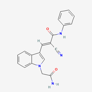 molecular formula C20H16N4O2 B5752063 3-[1-(2-amino-2-oxoethyl)-1H-indol-3-yl]-2-cyano-N-phenylacrylamide 