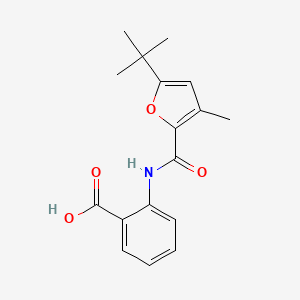molecular formula C17H19NO4 B5752138 2-[(5-tert-butyl-3-methyl-2-furoyl)amino]benzoic acid 