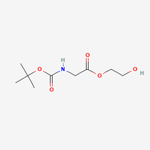 molecular formula C9H17NO5 B575214 N-(tert-Butyloxycarbonyl)glycine 2-hydroxyethyl ester CAS No. 191274-40-5