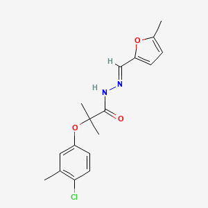 molecular formula C17H19ClN2O3 B5752152 2-(4-chloro-3-methylphenoxy)-2-methyl-N'-[(5-methyl-2-furyl)methylene]propanohydrazide 