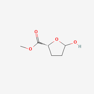 molecular formula C6H10O4 B575217 Methyl (2R)-Tetrahydro-5-hydroxy-2-furoate CAS No. 195067-09-5