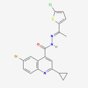 6-bromo-N'-[1-(5-chloro-2-thienyl)ethylidene]-2-cyclopropyl-4-quinolinecarbohydrazide
