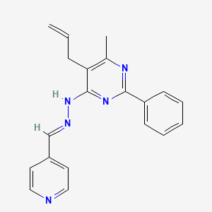 molecular formula C20H19N5 B5752211 异烟酰醛（5-烯丙基-6-甲基-2-苯基-4-嘧啶基）腙 