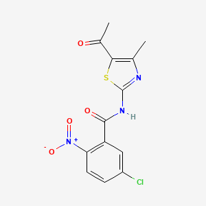 molecular formula C13H10ClN3O4S B5752215 N-(5-acetyl-4-methyl-1,3-thiazol-2-yl)-5-chloro-2-nitrobenzamide CAS No. 5704-41-6