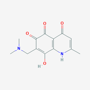 molecular formula C13H14N2O4 B5752227 7-[(dimethylamino)methyl]-4,6-dihydroxy-2-methyl-5,8-quinolinedione 