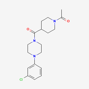 molecular formula C18H24ClN3O2 B5752252 1-[(1-acetyl-4-piperidinyl)carbonyl]-4-(3-chlorophenyl)piperazine 