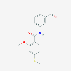 molecular formula C17H17NO3S B5752271 N-(3-acetylphenyl)-2-methoxy-4-(methylthio)benzamide 
