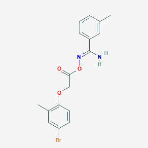 molecular formula C17H17BrN2O3 B5752278 N'-{[(4-bromo-2-methylphenoxy)acetyl]oxy}-3-methylbenzenecarboximidamide 