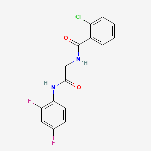 molecular formula C15H11ClF2N2O2 B5752306 2-chloro-N-{2-[(2,4-difluorophenyl)amino]-2-oxoethyl}benzamide 