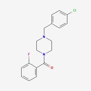 molecular formula C18H18ClFN2O B5752322 1-(4-chlorobenzyl)-4-(2-fluorobenzoyl)piperazine 