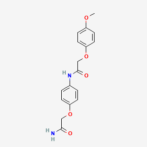 molecular formula C17H18N2O5 B5752334 N-[4-(2-amino-2-oxoethoxy)phenyl]-2-(4-methoxyphenoxy)acetamide 
