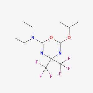 molecular formula C12H17F6N3O2 B5752342 N,N-diethyl-6-isopropoxy-4,4-bis(trifluoromethyl)-4H-1,3,5-oxadiazin-2-amine 
