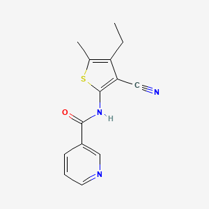 molecular formula C14H13N3OS B5752352 N-(3-cyano-4-ethyl-5-methyl-2-thienyl)nicotinamide 