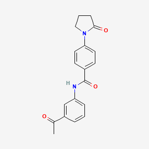 molecular formula C19H18N2O3 B5752374 N-(3-acetylphenyl)-4-(2-oxo-1-pyrrolidinyl)benzamide 