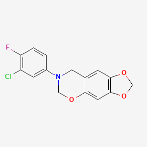 molecular formula C15H11ClFNO3 B5752376 7-(3-chloro-4-fluorophenyl)-7,8-dihydro-6H-[1,3]dioxolo[4,5-g][1,3]benzoxazine 
