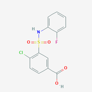 molecular formula C13H9ClFNO4S B5752395 4-chloro-3-{[(2-fluorophenyl)amino]sulfonyl}benzoic acid 