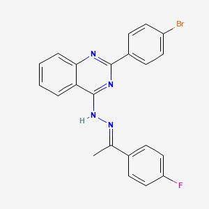 molecular formula C22H16BrFN4 B5752401 1-(4-fluorophenyl)ethanone [2-(4-bromophenyl)-4-quinazolinyl]hydrazone 