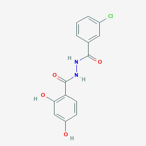 molecular formula C14H11ClN2O4 B5752423 N'-(3-chlorobenzoyl)-2,4-dihydroxybenzohydrazide 