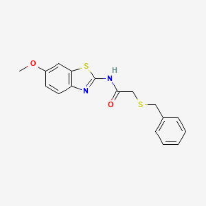 molecular formula C17H16N2O2S2 B5752453 2-(benzylthio)-N-(6-methoxy-1,3-benzothiazol-2-yl)acetamide 