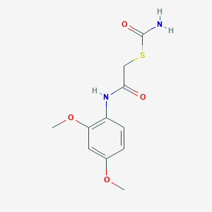 molecular formula C11H14N2O4S B5752466 S-{2-[(2,4-dimethoxyphenyl)amino]-2-oxoethyl} thiocarbamate 