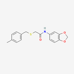 N-1,3-benzodioxol-5-yl-2-[(4-methylbenzyl)thio]acetamide