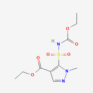 molecular formula C10H15N3O6S B575247 N-(Ethoxycarbonyl)-4-ethoxycarbonyl-1-methylpyrazole-5-sulfonamide CAS No. 159709-60-1