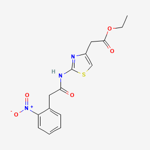 molecular formula C15H15N3O5S B5752518 ethyl (2-{[(2-nitrophenyl)acetyl]amino}-1,3-thiazol-4-yl)acetate 