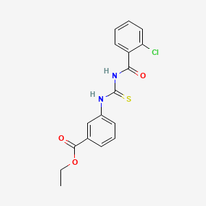 molecular formula C17H15ClN2O3S B5752520 ethyl 3-({[(2-chlorobenzoyl)amino]carbonothioyl}amino)benzoate 