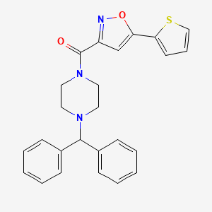 molecular formula C25H23N3O2S B5752548 1-(diphenylmethyl)-4-{[5-(2-thienyl)-3-isoxazolyl]carbonyl}piperazine 