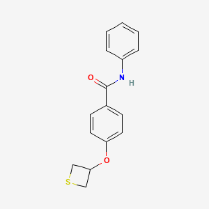 molecular formula C16H15NO2S B5752556 N-phenyl-4-(3-thietanyloxy)benzamide 